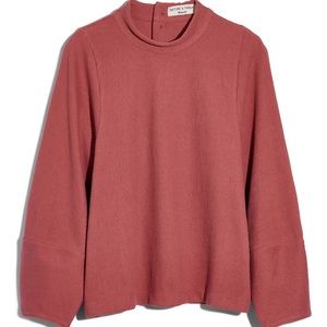 Madewell Texture & Thread Button-Back Mockneck Top